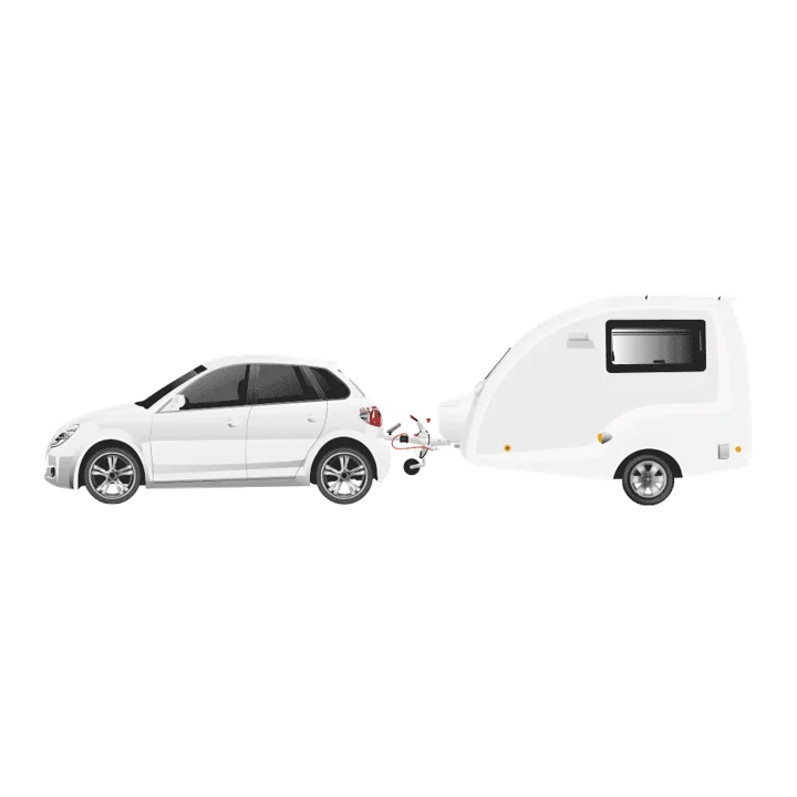 Illustration of a car towing a Go-Pod