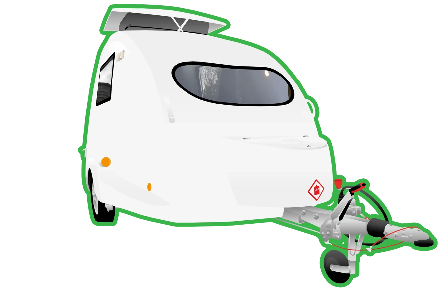 Illustrated Go-Pod caravan
