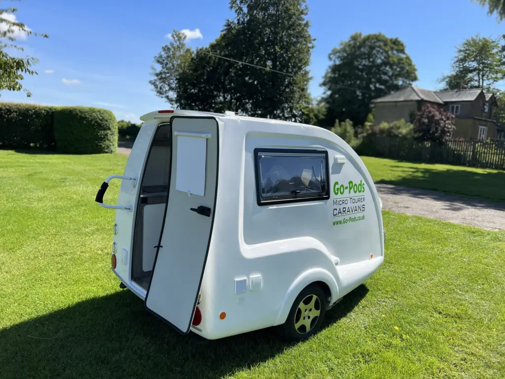 Rear entrance of a Go-Pod with the door open